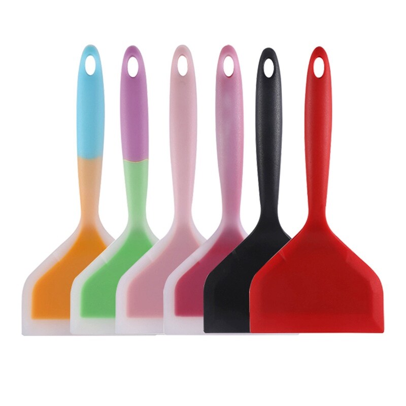 Gambar Silicone Kitchen Ware Cooking Utensils Spatula Beef Meat Egg Kitchen Scraper Wide Pizza Cooking Tools Shovel Non stick Spatula
