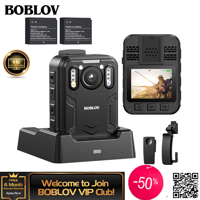 BOBLOV B4K2 128GB 4K Body Worn Camera with GPS, 14-16 hours Recording, 4K Camcorders Video Camera with Charging Dock ราคา 4,950 บาท*ส่งฟรี