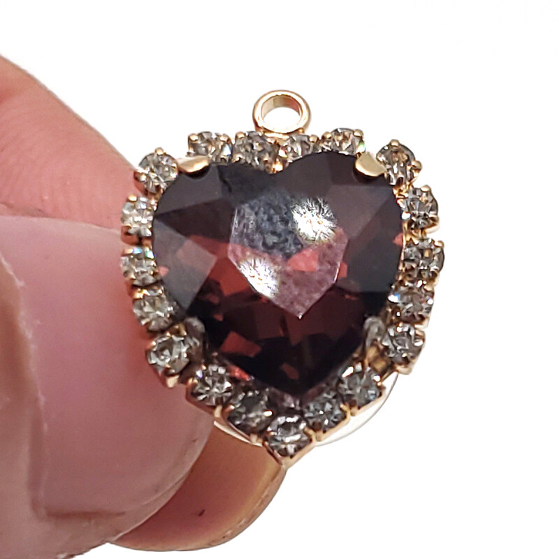 Fashion 1PCS Silver Metal Heart-shaped Color Rhinestone DIY Shoe Charms Decorate Button Shiny Accessories For Women Girls Party Beautiful Gifts - 3
