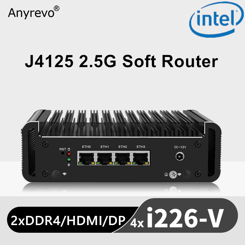 4x Intel i226-V 2500M LAN Celeron j4125 2.5g Router 2xddr4 HDMI1.4 DP1.2