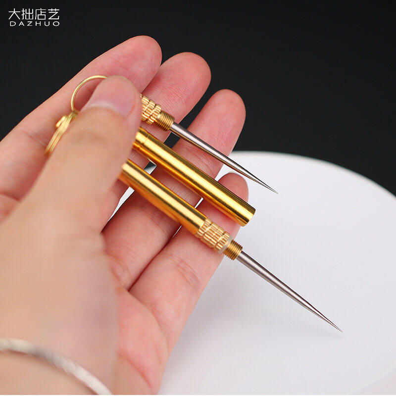 Kim Loại Đồng Nguyên Chất Ốc Vít Nhất Thể Sáng Tạo Tăm Xỉa Răng Xách Tay Móc Chìa Khóa Móc Treo Đa Chức Năng Dĩa Ăn Trái Cây