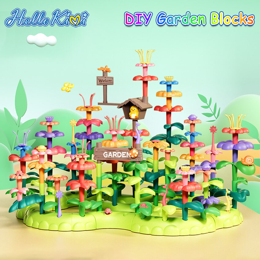 HelloKimi Flower Garden Building Toy DIY Flower Toys Educational Puzzle