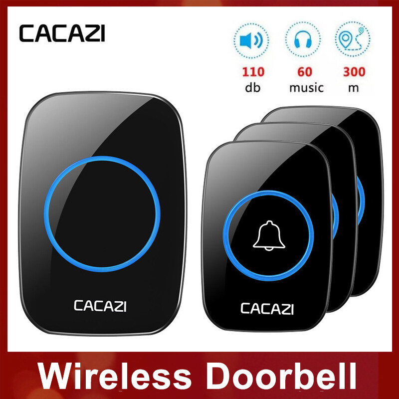 CACAZI A10 wireless doorbell 3 Transmitter 1 Receiver 100