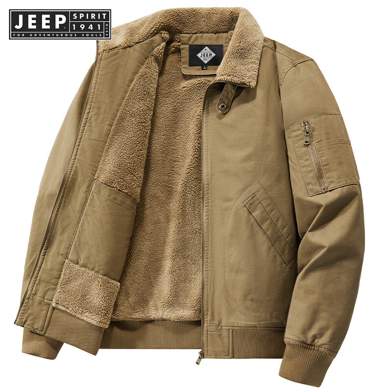  Jeep tinh thần 1941 estd nhung Mùa Đông Áo khoác bông ấm nam giới thường áo có mũ dài tay áo bảo hộ lao động thời trang Pike áo nam chắn gió của Pike Áo 