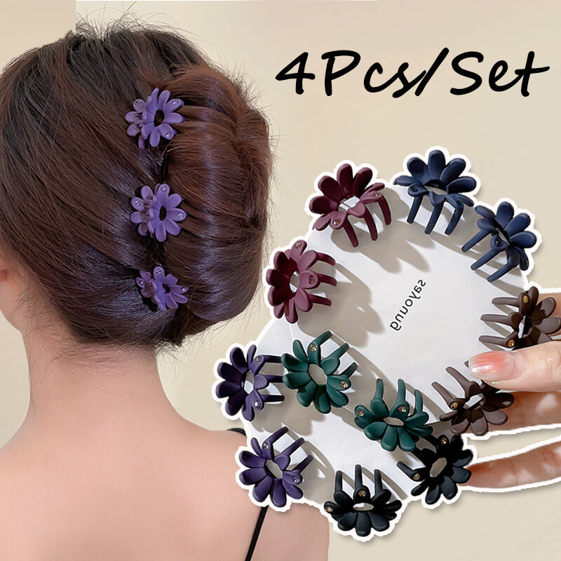 4 cái/bộ mờ nhỏ kẹp tóc phụ nữ đầy màu sắc mờ cua Kẹp Tóc kẹp phụ kiện tóc