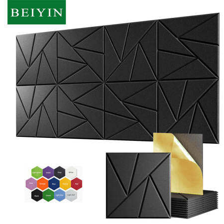 BEIYIN 12 Pcs Self-Adhesive Acoustic Panels for Soundproofing