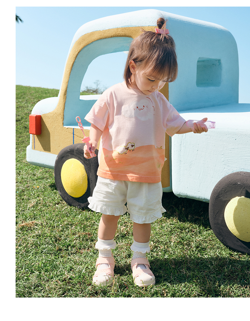 balabala Boy Short Sleeve T-Shirt Baby Top Girl Clothing 2025 New Summer Fashion Cute Infant Top