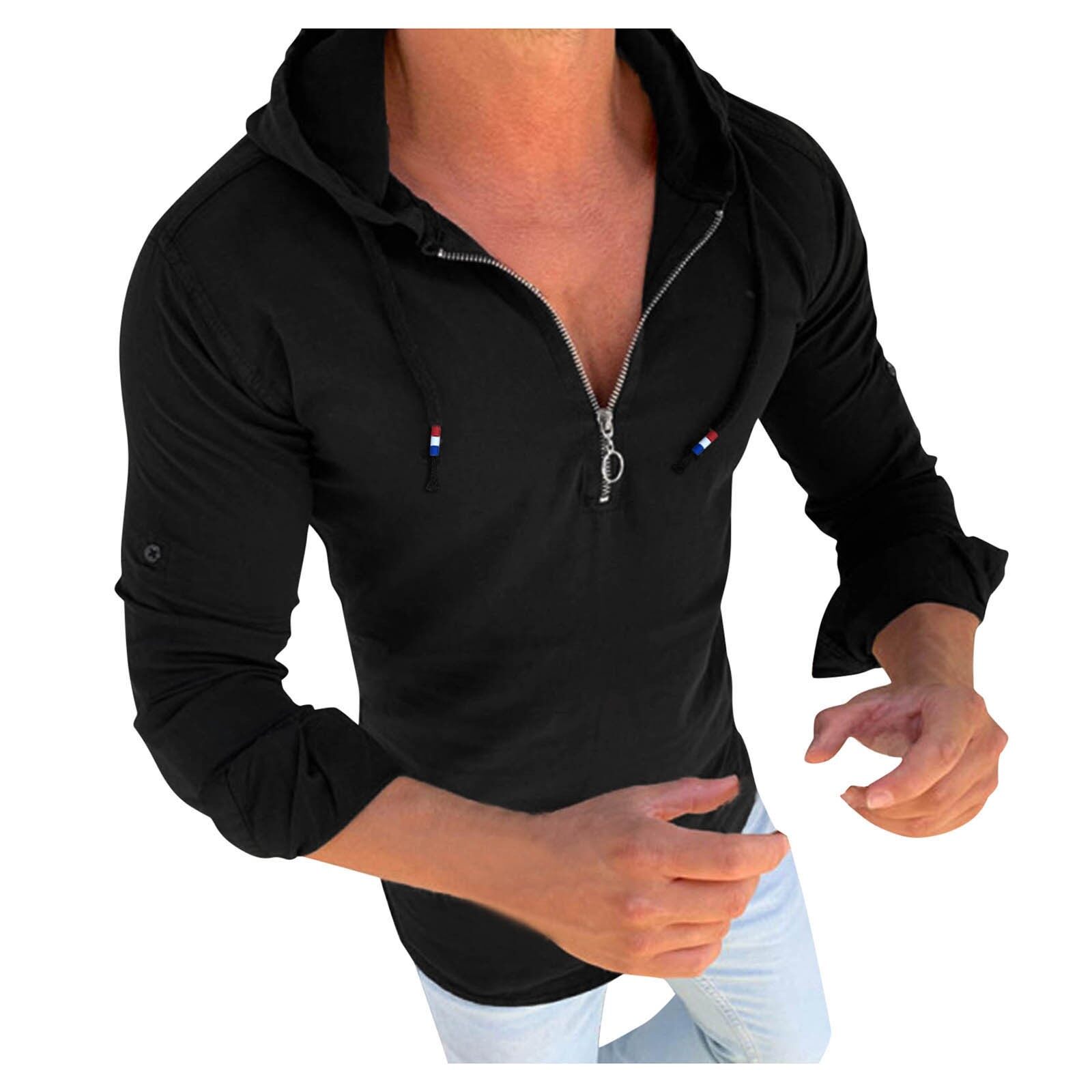 zipper hooded t shirt