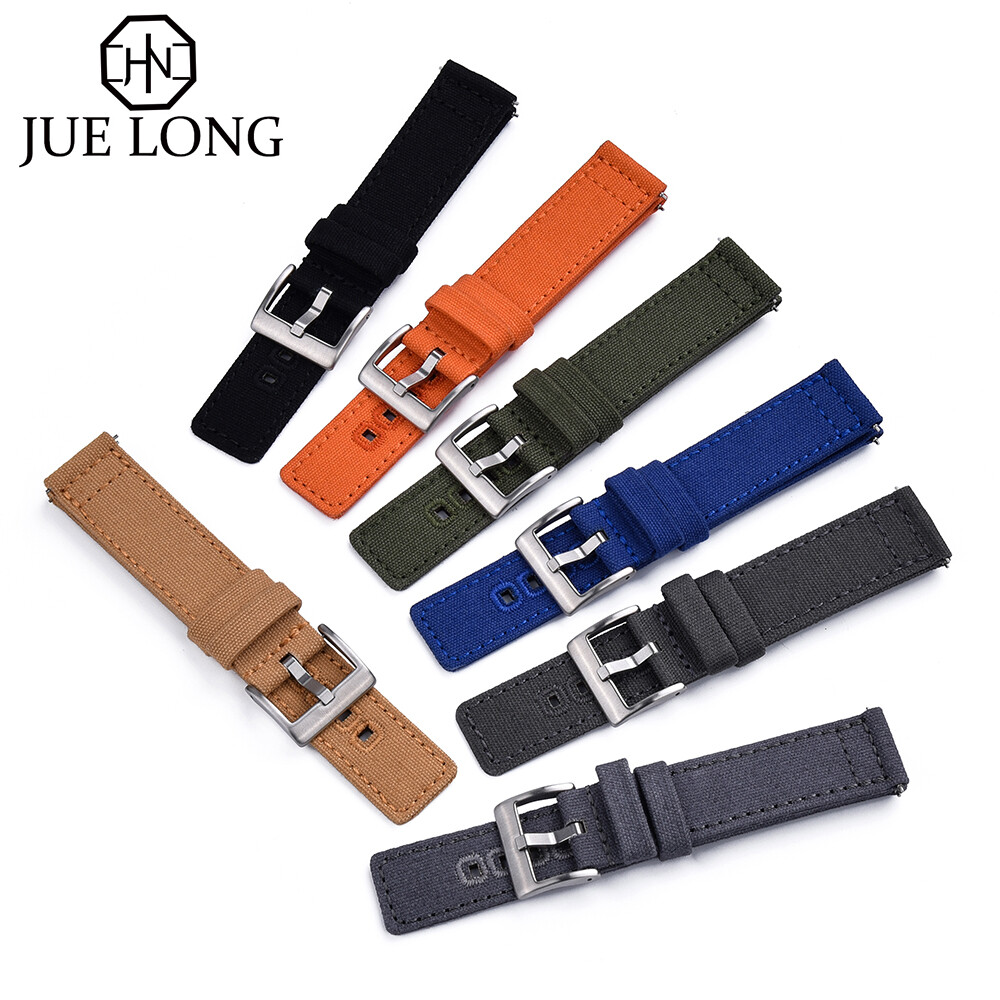Chất lượng cao 20mm 22mm Nylon vải dây đeo cổ tay nam nữ đồng hồ phổ quát dây đeo