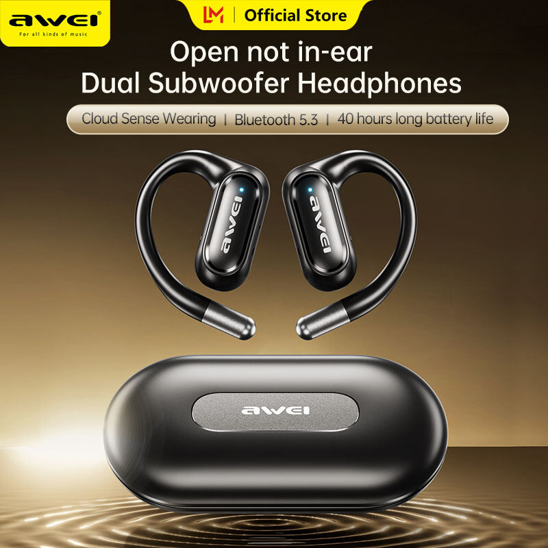 [Awei OWS T93 Bluetooth earphone Original HiFi bass Stereo surround sound wireless earbuds SF-ears Directional noise reduction earpiece for outdoor,Awei OWS Bluetooth earphone Intelligent AI helper Original HiFi bass Stereo surround sound wireless earbuds ราคา 483 บาท*ส่งฟรี