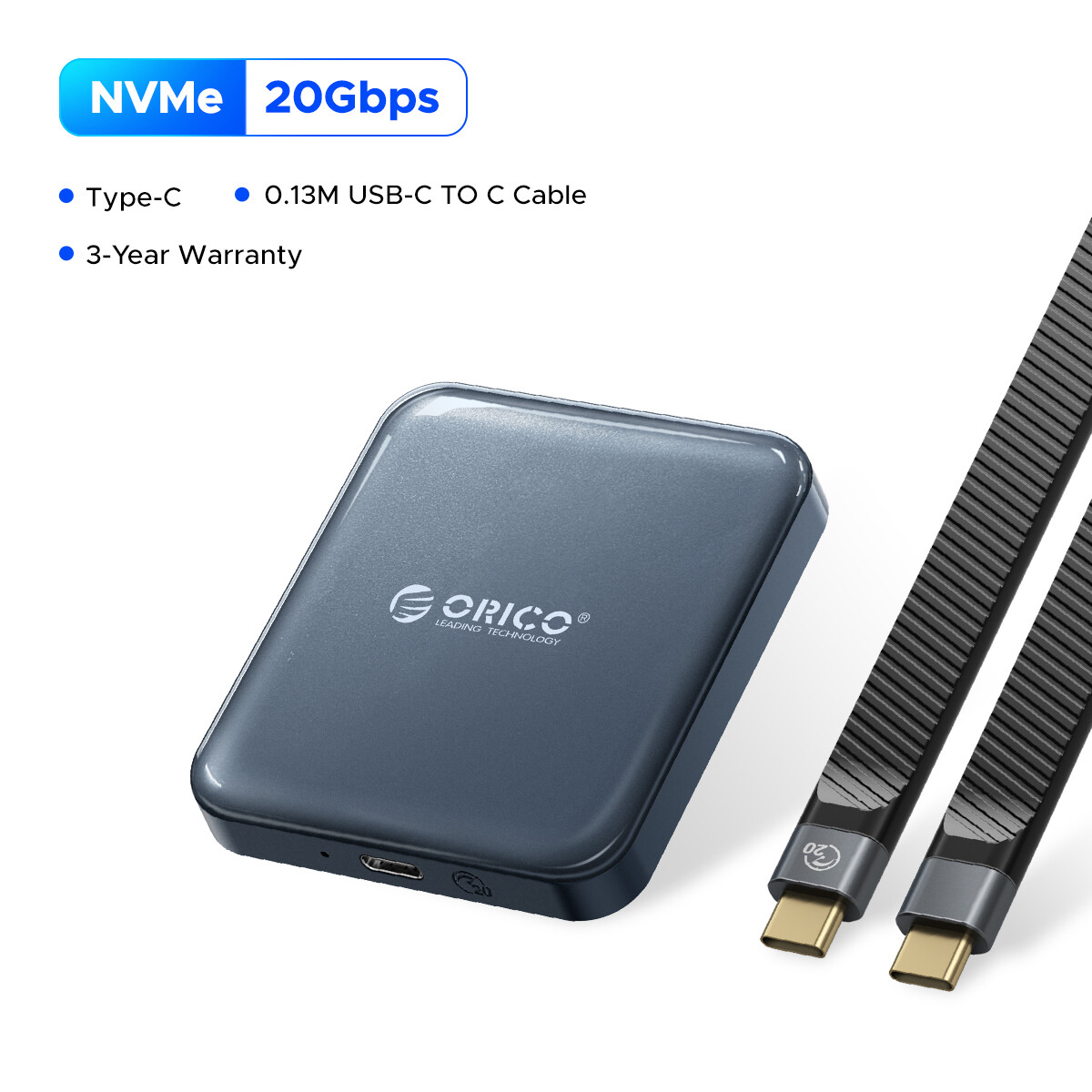 ORICO 2000 MB/giây cực di động SSD usb3.2 20Gbps pssd hỗ trợ 4K ProRes ghi video cho iphone17/16 Pro