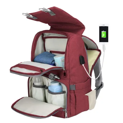 Diaper Bag Backpack Large Capacity Nappy Bag Travel Backpack Designer Nursing Bag with Changing Pad for Baby Care (4)