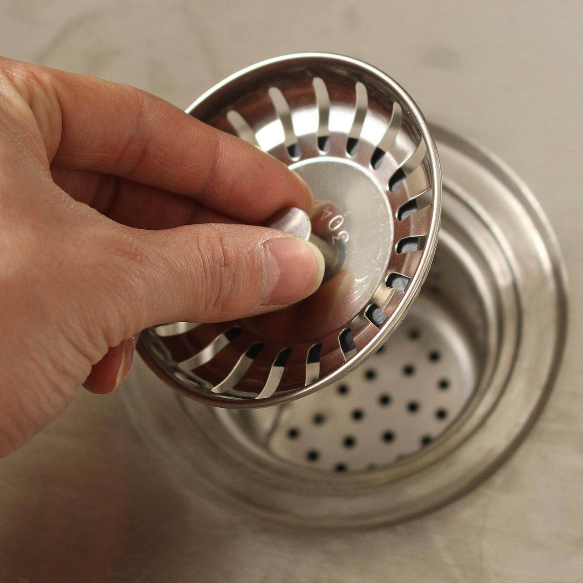 Stainless Steel Kitchen Sink Drain Stopper Basket Strainer Waste Plug