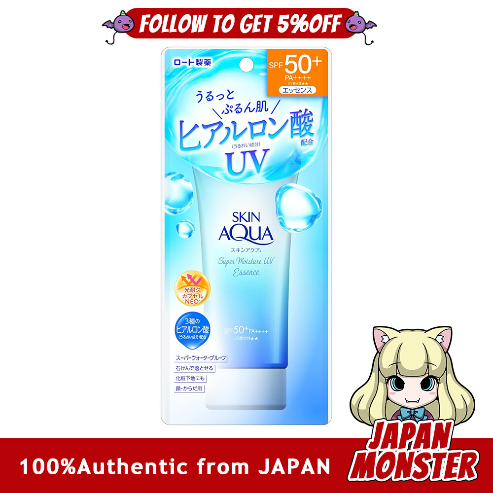 Rohto Skin Aqua Super Moisture UV Essence Sunscreen SPF50+ PA++++ 80g Japan