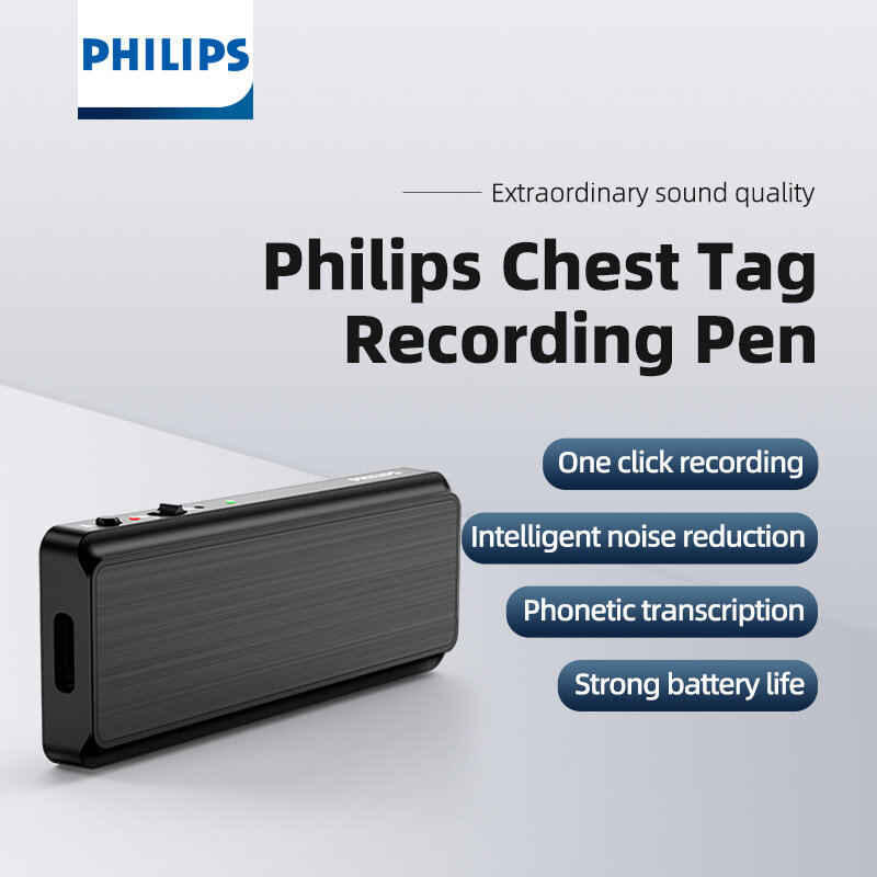 Philips Original Voice Recorder 32GB Mobile App Control 20 hours Long Recording With Clip VTR5180