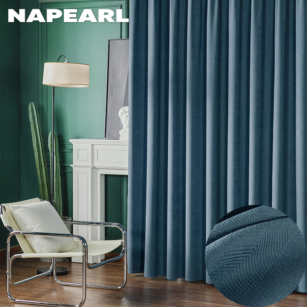 NAPEARL Home Decor 80% - 90% blackout chenille curtain 2022 new bedroom ins style living room balcony herringbone floating curtain 1pc ราคา 1,319 บาท*ส่งฟรี