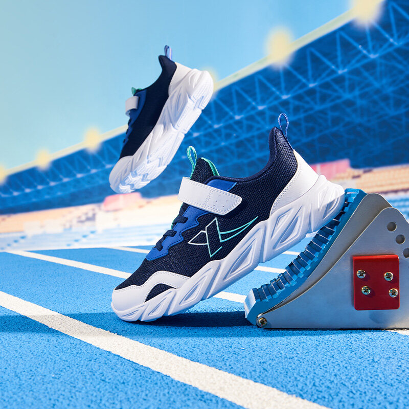 【Xtep Kids loạt trẻ em mùa xuân và mùa thu Giày thể thao thường ngày mới chịu mài mòn Giày chạy bộ 676415119541