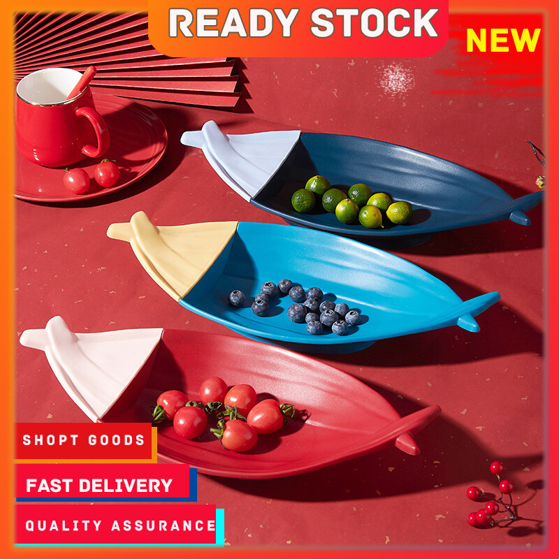 Gambar ?? Ready Stock?? Fruit Plate Living Room Bedroom Fruit Plate Modern Minimalist Nuts Dried Fruit Desktop Storage Tray