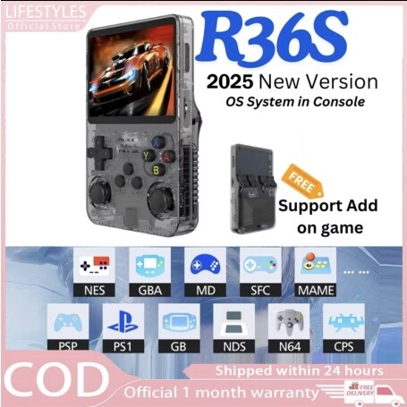 Miyoo R36S Game Console 30000 Games 128GB SD Card Grip System Handheld Game Open Source Linux 3.5inch IPS Screen Classic Portable Video Game 21 Emulators ราคา  1,031 บาท*ส่งฟรี