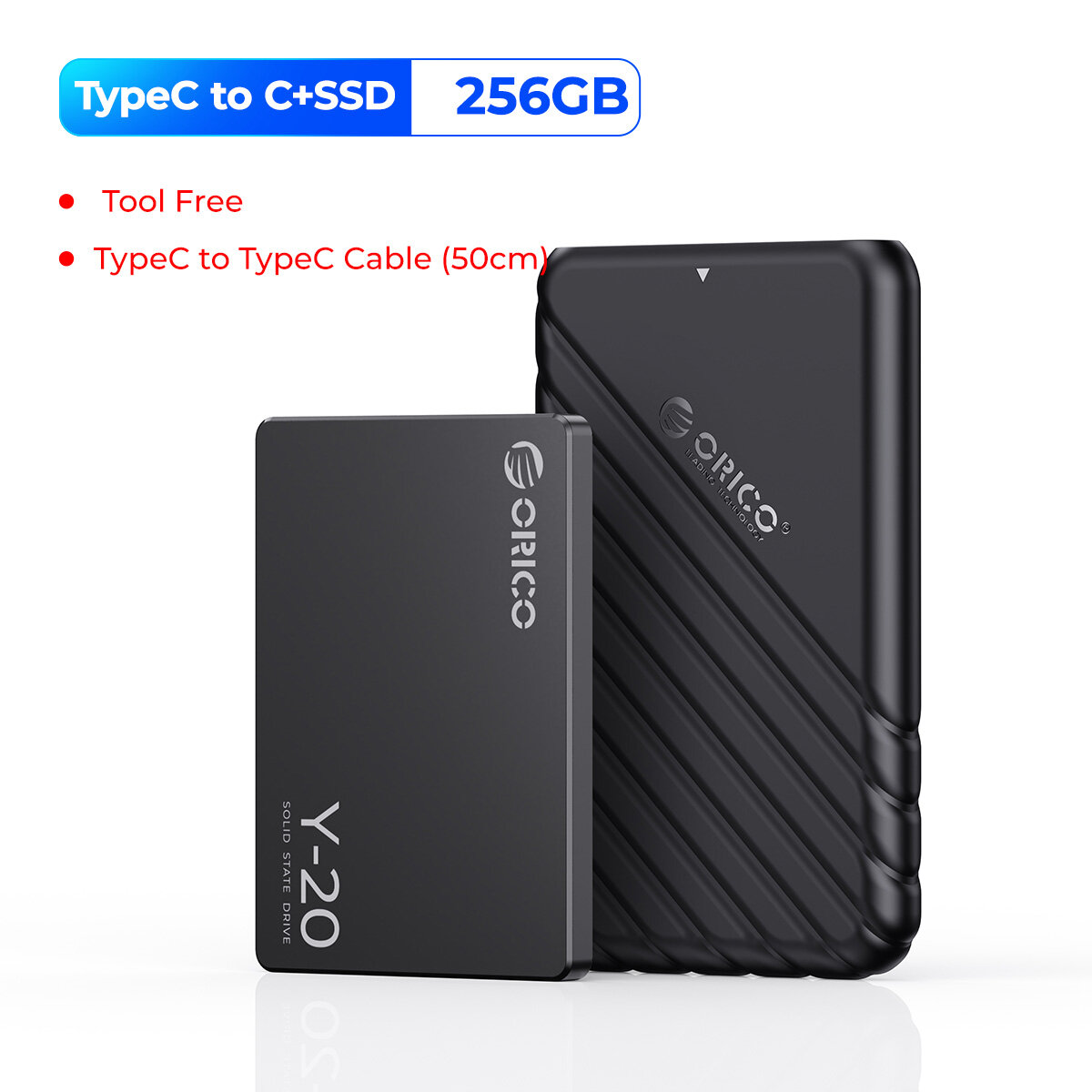 [Túi Miễn Phí] Vỏ Ổ Cứng 2.5 Inch ORICO Vỏ Ngoài Type C USB 3.1 Sang SATA 6gbps Cho Ổ Cứng SSD SATA 