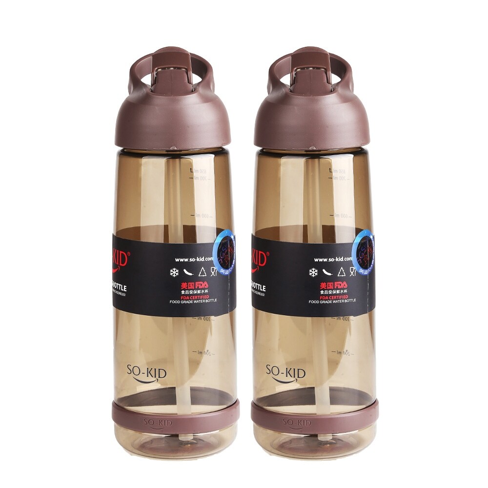 Gambar Sports Water Bottle with Straw Tritan Drinkware Bottled Water Eco Friendly Drink Bottle BPA Free Camping Equipment Cups Jug Tool