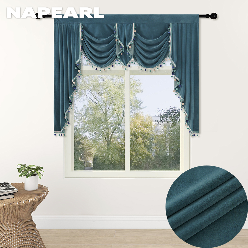 NAPEARL Home Decor Curtain Head Pastoral Wind Suede Texture, Rod Rocket,Living Room Bedroom Balcony Window Tassel Decor Design 1PC ราคา 1,798 บาท*ส่งฟรี