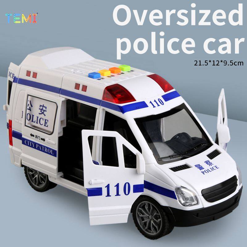 TEMI ambulance Police Car 120 metal alloy toy car model die-casting car boy and child simulation sound and light effect toy - 5