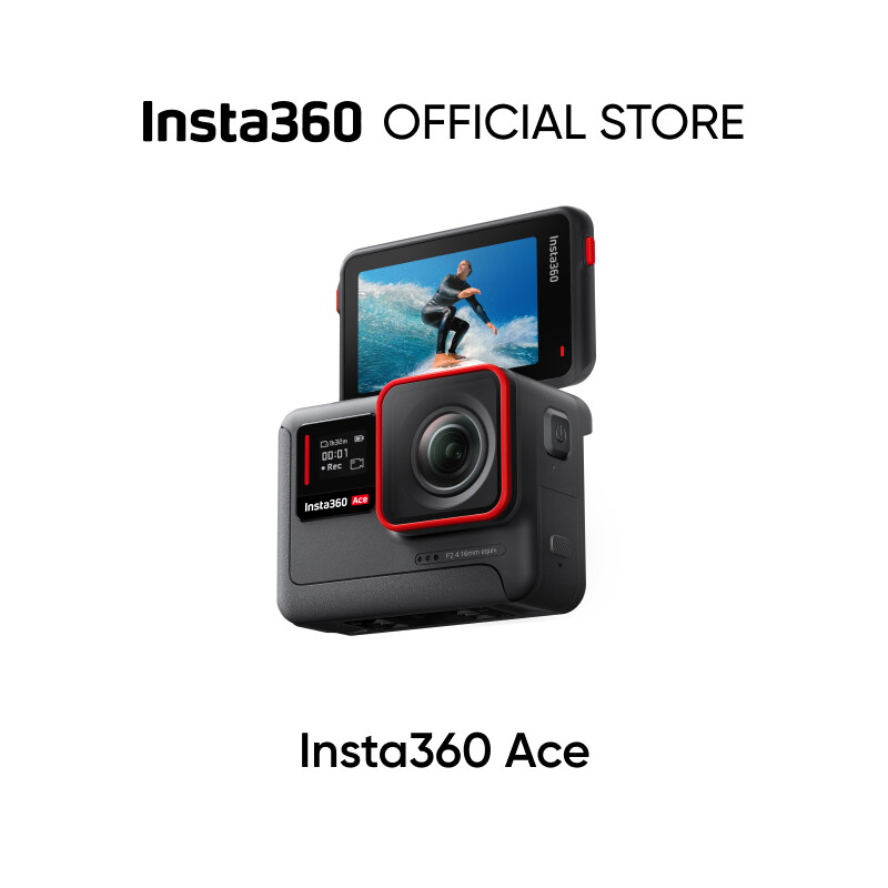 Insta360 Ace - 4K120fps Waterproof Action Camera 1 1.2" Sensor with AI Noise Reduction Active HDR Video 48MP Photos 2.4" Flip Screen Easy Mounting & Advanced AI Features.