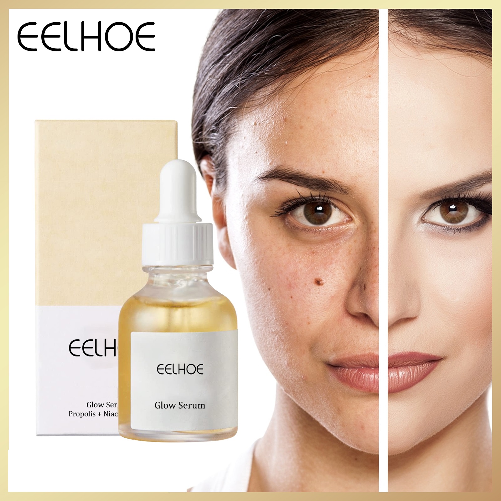 Eelhoe huyết thanh cho da căng bóng Keo ong Niacinamide dưỡng ẩm làm trắng chống nhăn chống lão hóa sáng nếp nhăn thu nhỏ lỗ chân lông nuôi dưỡng tinh chất chăm sóc da mặt loại bỏ vết thâm sáng chăm sóc da