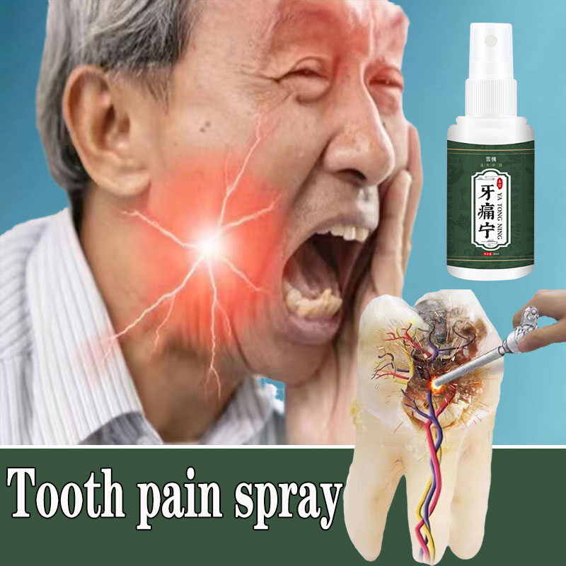 Gambar Toothache Teeth pain Relief spray saraf gigi ubat sakit gigi 30ml  Oral Ulcer Gum Toothache Tooth Cavity Swelling Pain Effective Herbal Antibacterial Essence Relief Dental Tooth Pain