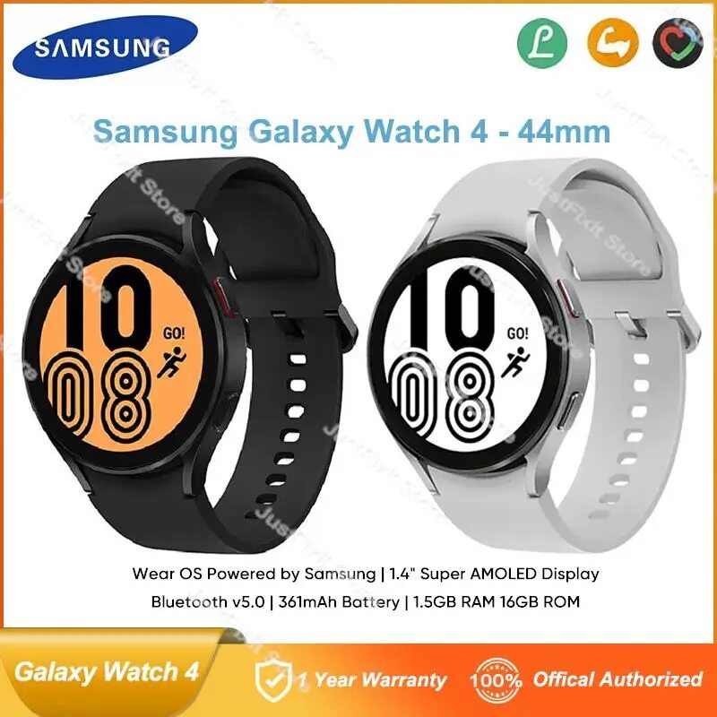 Samsung Galaxy Watch 4 44mm Smartwatch Sm-R870 Super AMOLED Display Bluetooth v5.0 ECG Fitness 361mAh NFC 4G Smart Watch ราคา 4,977 บาท*ส่งฟรี
