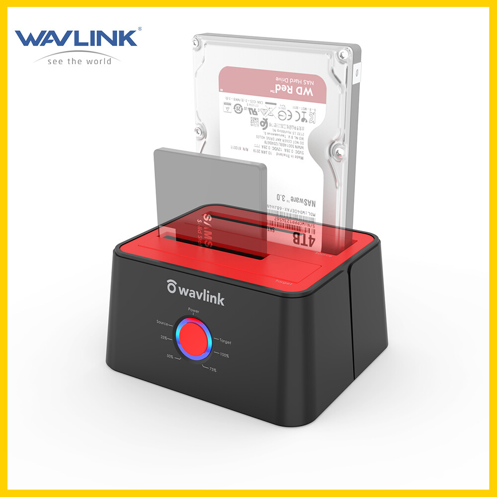 Wavlink Dual Slot HDD Docking Station USB 3.0 to SATA I/II/III Tool Free External HDD Flat Docking Station with HDD Duplicator/Offline Clone Function/1x USB A to USB C Converter Support UASP and 2x16TB for 2.5/3.5 inch HDD/SSD ราคา 933 บาท*ส่งฟรี