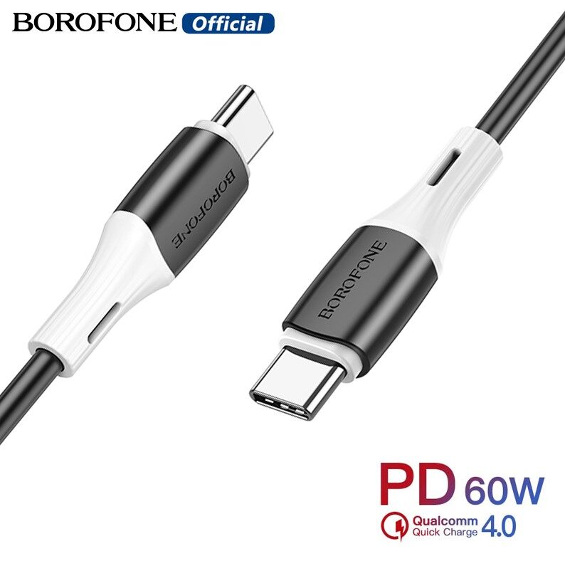 Borofone bộ sạc nhanh bx79 60w cáp usb type-c sang type-c/cáp usb iphone cáp dữ liệu sạc silicon pd20w cho iphone/điện thoại android đường truyền dữ liệu 1m
