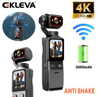 EKLEVA WIFI Enabled 4K HD Portable Pocket Camera Video Recorder With Gimbal Handheld Stabilizer Body Camera For Outdoor Sports