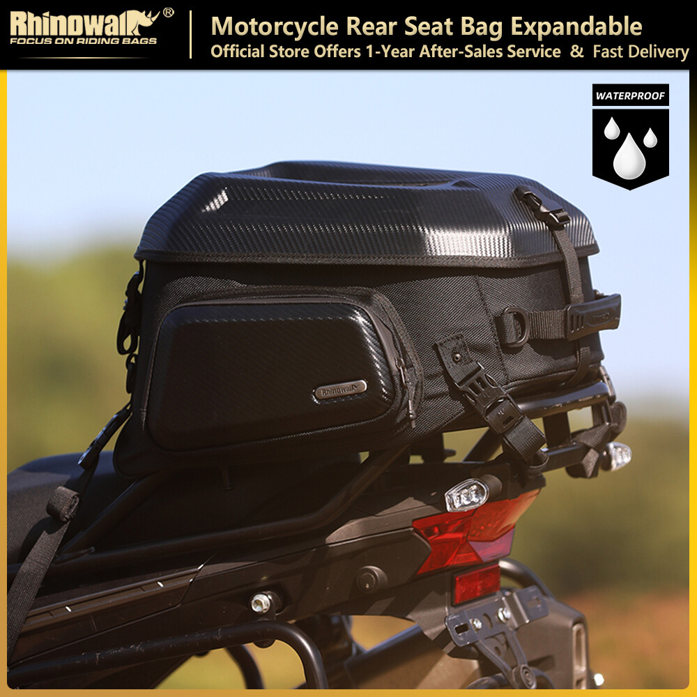  Rhinowalk ghế sau xe mô tô Túi 23l-35l mở rộng dung tích lớn Moto Túi yên ngựa Thân vali du lịch hộp lưu trữ ba lô đi xe đạp ngoài trời phụ kiện xe máy với túi bên trong chống thấm nước 