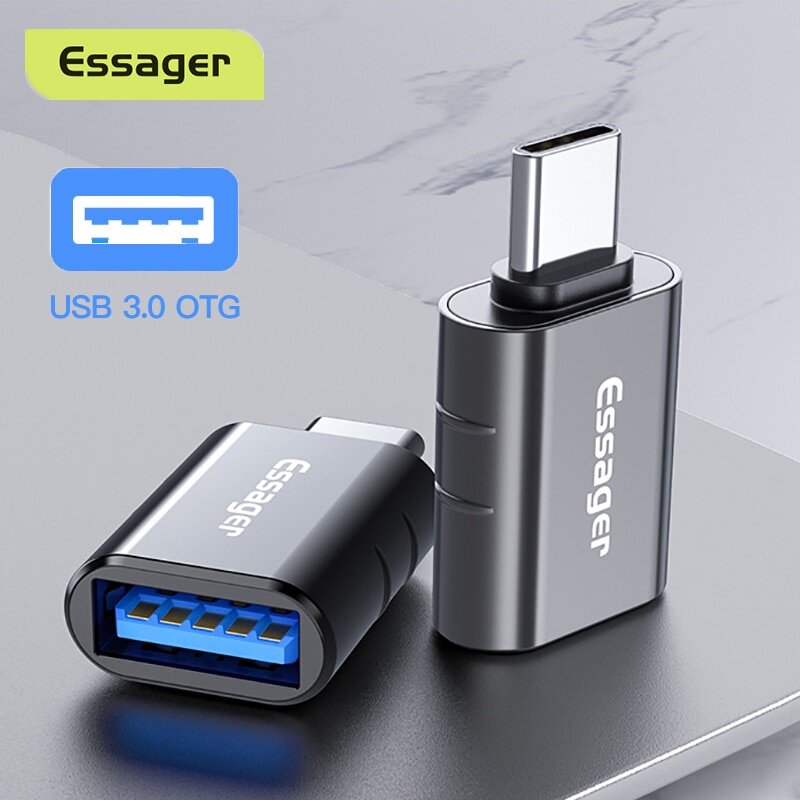 Essager Bộ Chuyển Đổi OTG USB Type C Bộ Chuyển Đổi Đầu Đực USB 3.0 Sang USB C Cho Samsung Xiaomi Mi