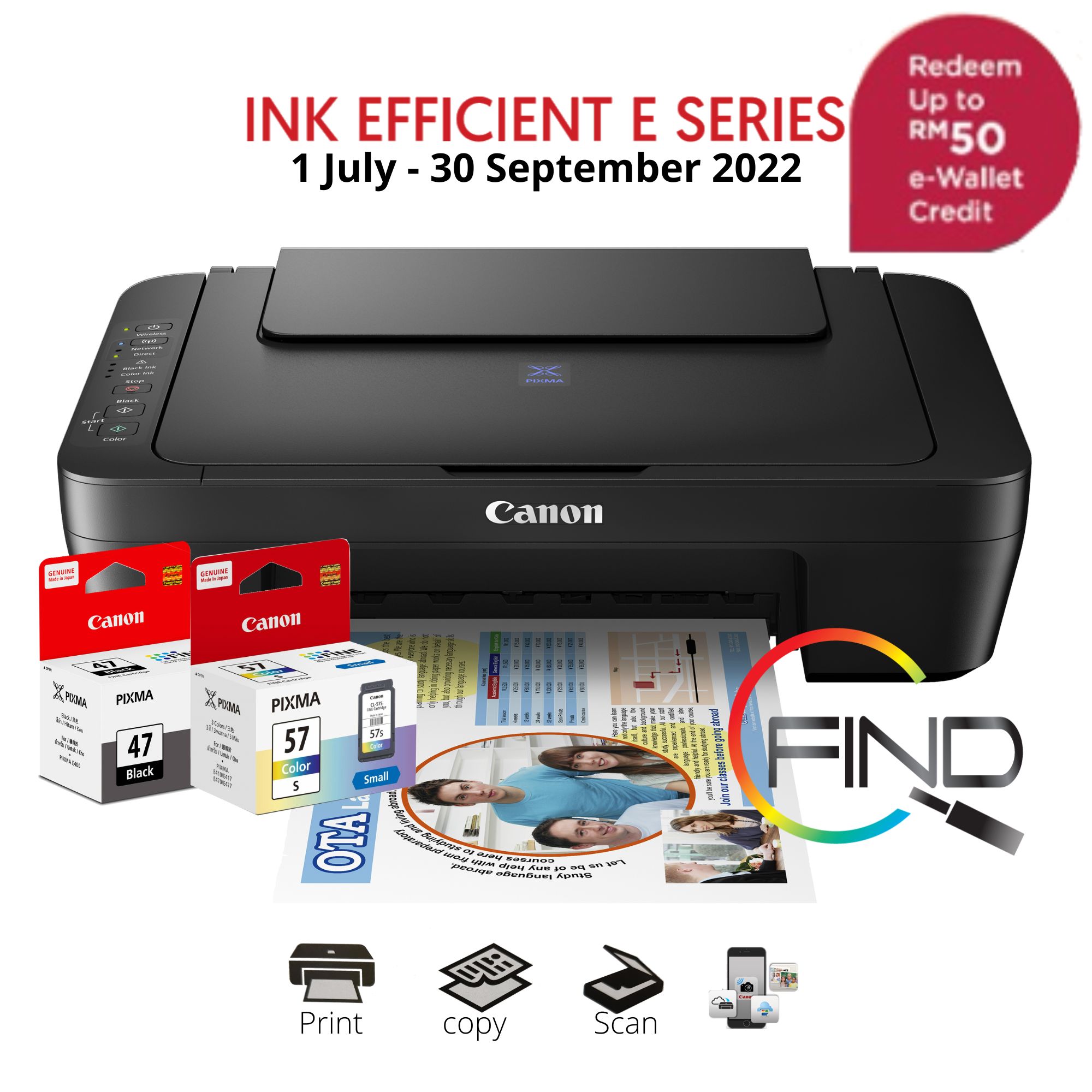 CANON PIXMA E470 (BLACK-GREY) AIO ALL 