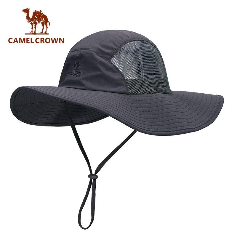 Camelcrown chống nắng ngoài trời mũ ngư dân tấm che vành lớn thoáng khí tấm che nắng mặt mũ cao bồi