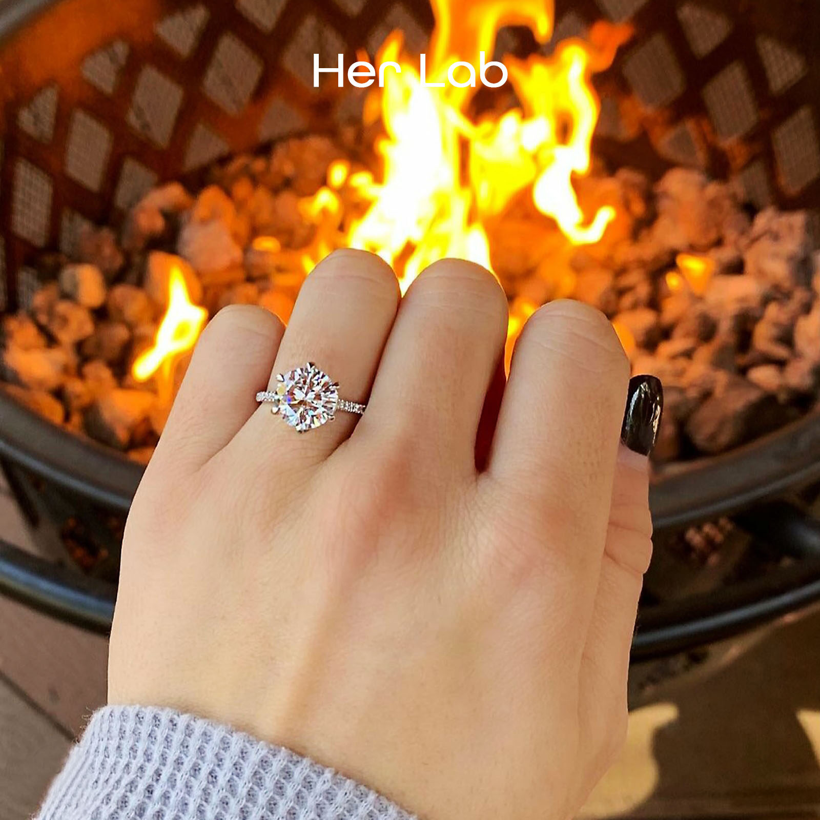 Her Lab Jewelry | Genuine Moissanite PT950 Platinum Ring with GRA Report DovEggs 1-5 Carat Fine Jewelry Platinum Setting, Original 100% Via Diamond Selector. Customizable， Engraving service provided，Please contact customer serive agent ราคา 11,295 บาท*ส่งฟรี