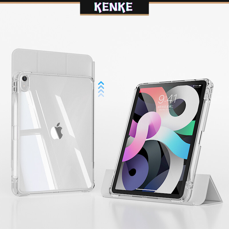 Kenke Vỏ Ốp Ipad có thể tháo rời Acrylic HD trong suốt rõ ràng Vỏ Ốp ipad 2022 không khí 4 không khí 5 iPad Mini 6 iPad Pro 11 iPad 10 Ipad gen 7 8 9 Trường hợp với khe cắm bút chì bên phải thông minh bảo vệ trường hợp Trọn Gói hiệu quả tản nhiệt