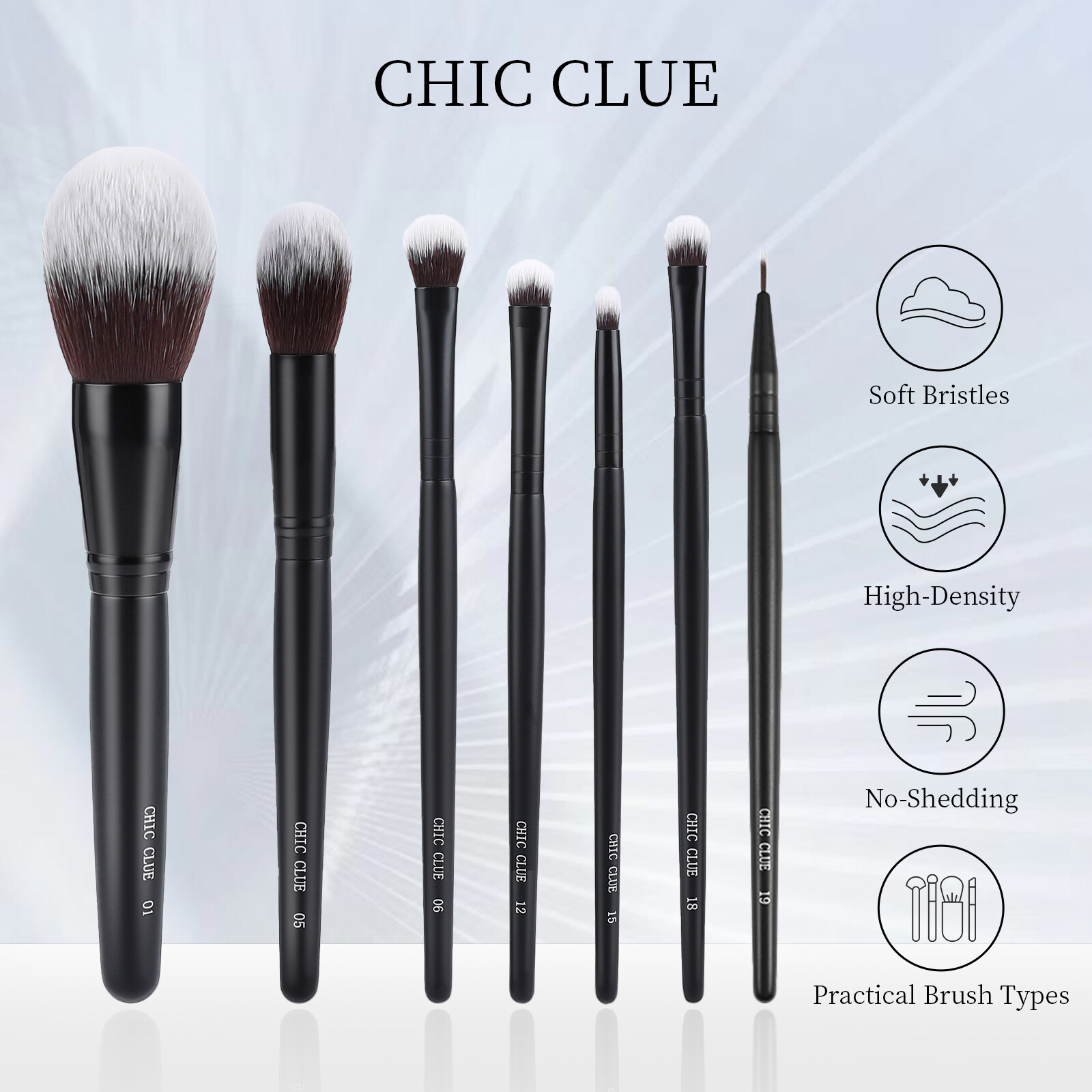 Chic đầu mối 7 cái Bộ Cọ má hồng, cây đánh phấn, Smudging bàn chải, Cọ phấn mắt, bàn chải bộ phận nhỏ, đa chức năng bộ cọ trang điểm (vận chuyển trong vòng 24 giờ & 30 ngày dịch vụ bảo hành)