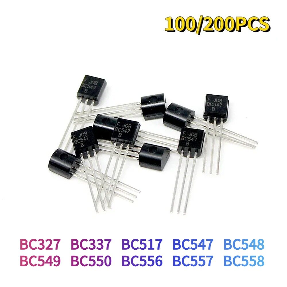 Kit 200 Transistor NPN/PNP Assortiti - BC327 To BC558, 10 Valori, Con Custodia Trasparente