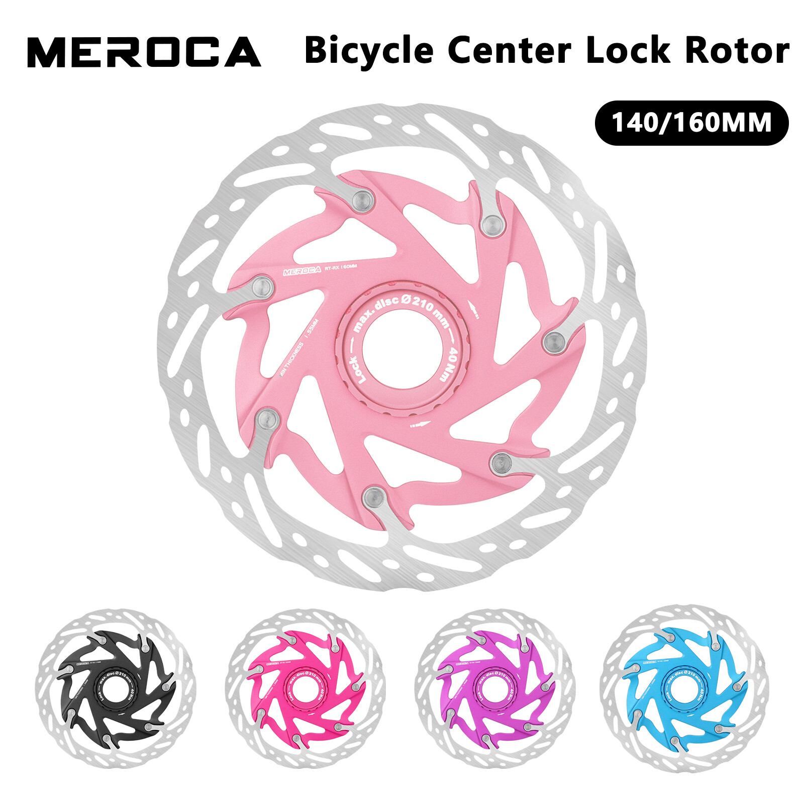 Meroca xe đạp trung tâm khóa đĩa đĩa phanh 140mm 160mm Xe đạp đường trường xe đạp leo núi phanh mtb ĐĨA PHANH S Phụ kiện đi xe đạp