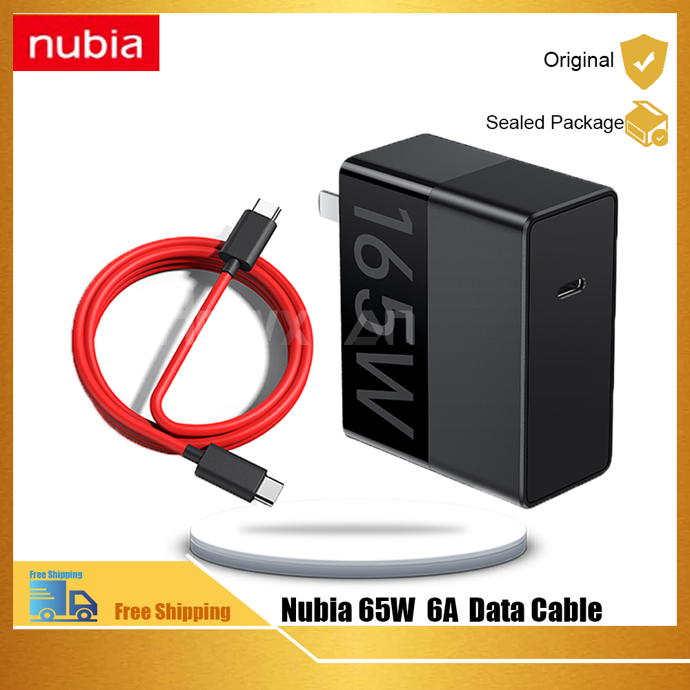 Nubia  Gan 165W Quick Charger Power Adapter with 6A Date Cable for Nubia Xiaomi Huawei OPPO