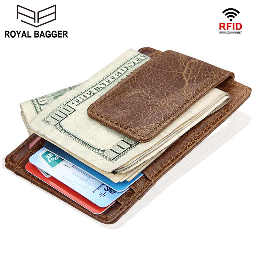 Royal bagger ví kẹp thẻ rfid thời trang da bò thật ví cho nam túi nam túi đựng đa năng sức chứa lớn cho nam ví nhiều vị trí thẻ