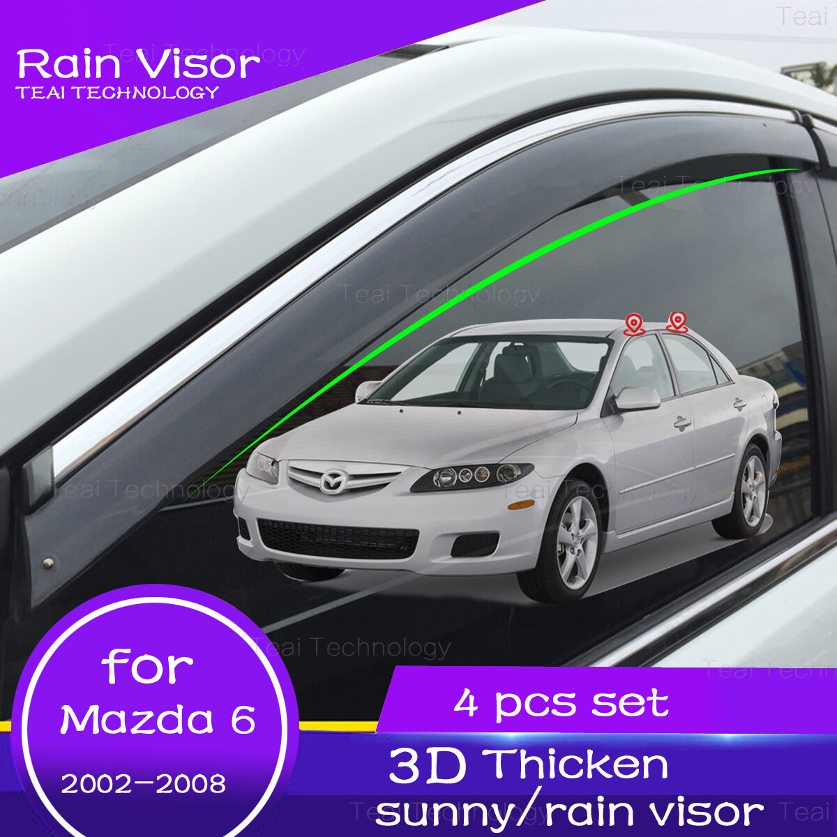 Cửa xe mưa Visor cho Mazda 6 2002 2003 2004 2005 2006 2007 2008 gg1 M6 cửa sổ 4 cái sunvisor Vent Shades deflector bảo vệ