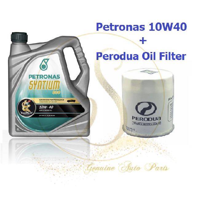 Original Petronas Syntium 800 10W40 SN/CF Semi Synthetic Engine Oil 4L FREE Perodua Oil Filter 15601-00R01