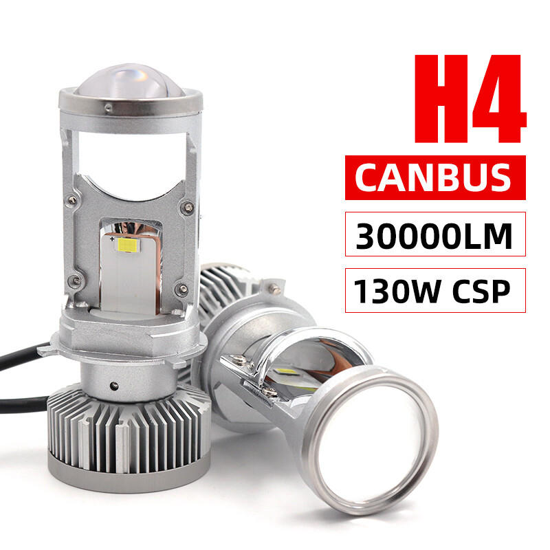 130w 12v/24v h4 đèn pha led nhỏ ống kính đèn pha h4/9003/hb2 automobles bóng đèn canbus 30000lm hi/lo chùm spotlight 6000k