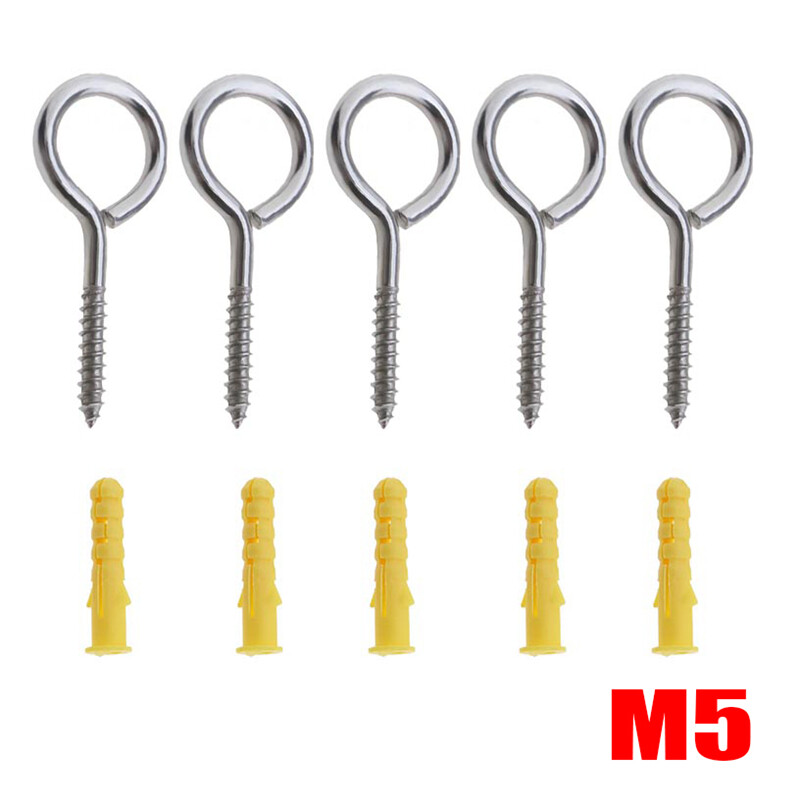 Global Featured 20 Pcs Stainless Steel Eye Screws Hooks M3/M4/M5 Self