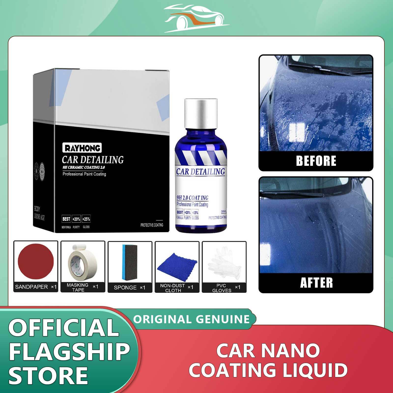 Rayhong Auto Car Liquid Ceramic Coat Super Hydrophobic Glass Coating Set Polysiloxane And Nano Materials Car Polish Car Maintenance Kit Anti-Scratch Auto Ceramic Glass Coat Liquid Hydrophobic Paint Care Polish Super Detailing Coating For Car Styling ราคา 159 บาท*ส่งฟรี